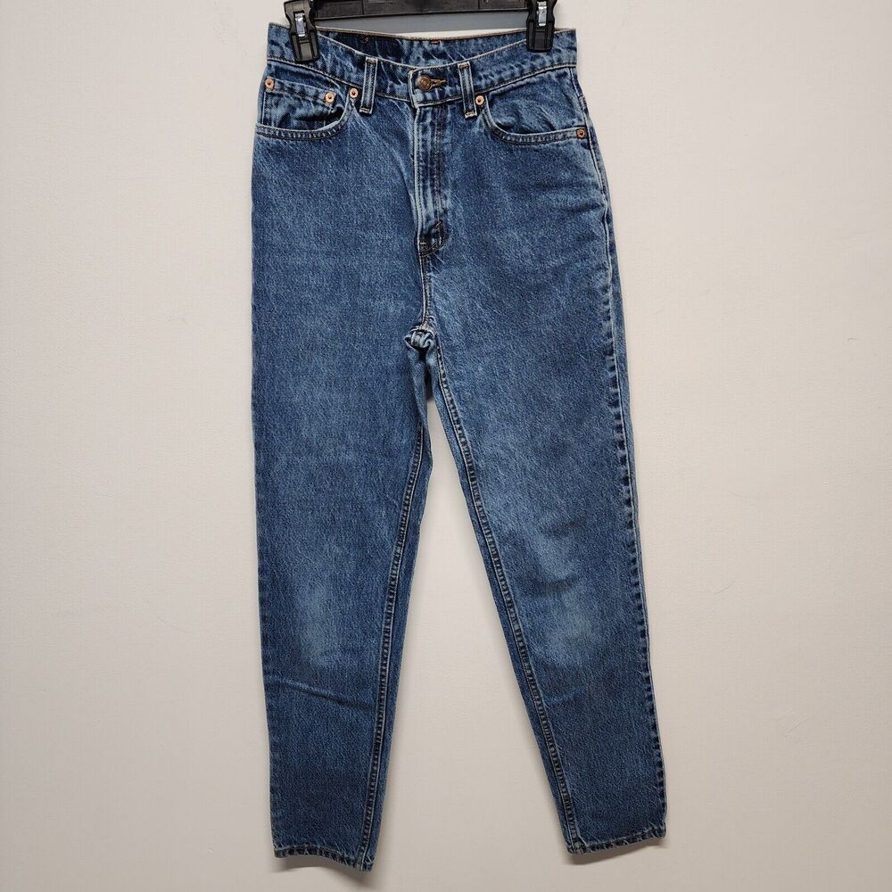 Vintage Levis 521 High Waist Mom Jeans Womens 6 26x30" Tapered Baggy Cotton 90s